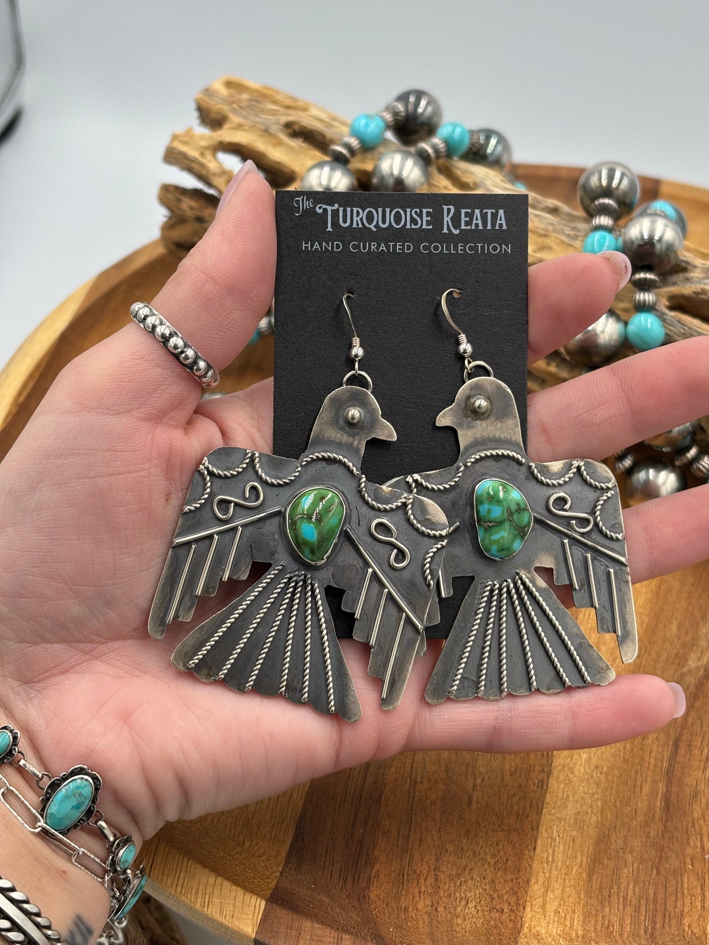 Sonoran Gold Thunderbird Earrings by Tawney N, Navajo