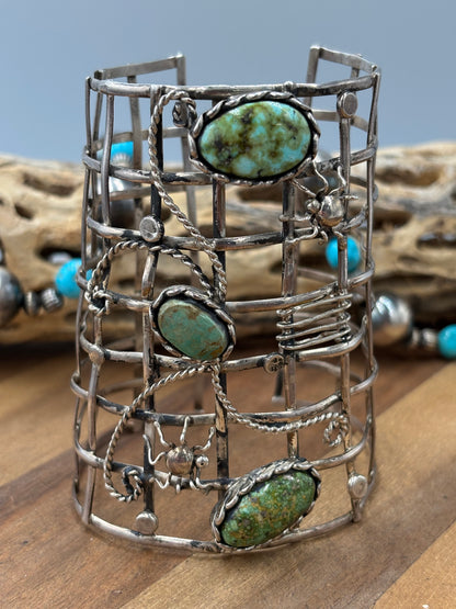 Sonoran Gold #922-22 Spiderweb Cuff by Betta Lee, Navajo