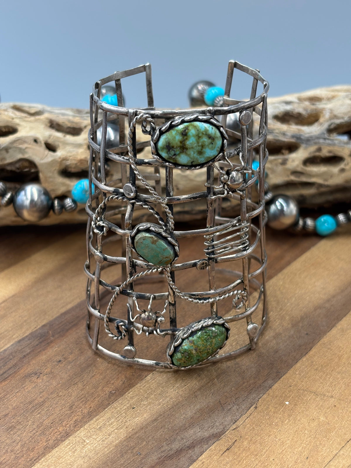 Sonoran Gold #922-22 Spiderweb Cuff by Betta Lee, Navajo