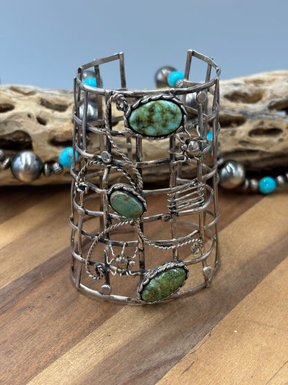 Sonoran Gold #922-22 Spiderweb Cuff by Betta Lee, Navajo