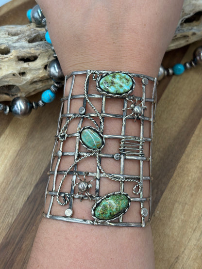 Sonoran Gold #922-22 Spiderweb Cuff by Betta Lee, Navajo