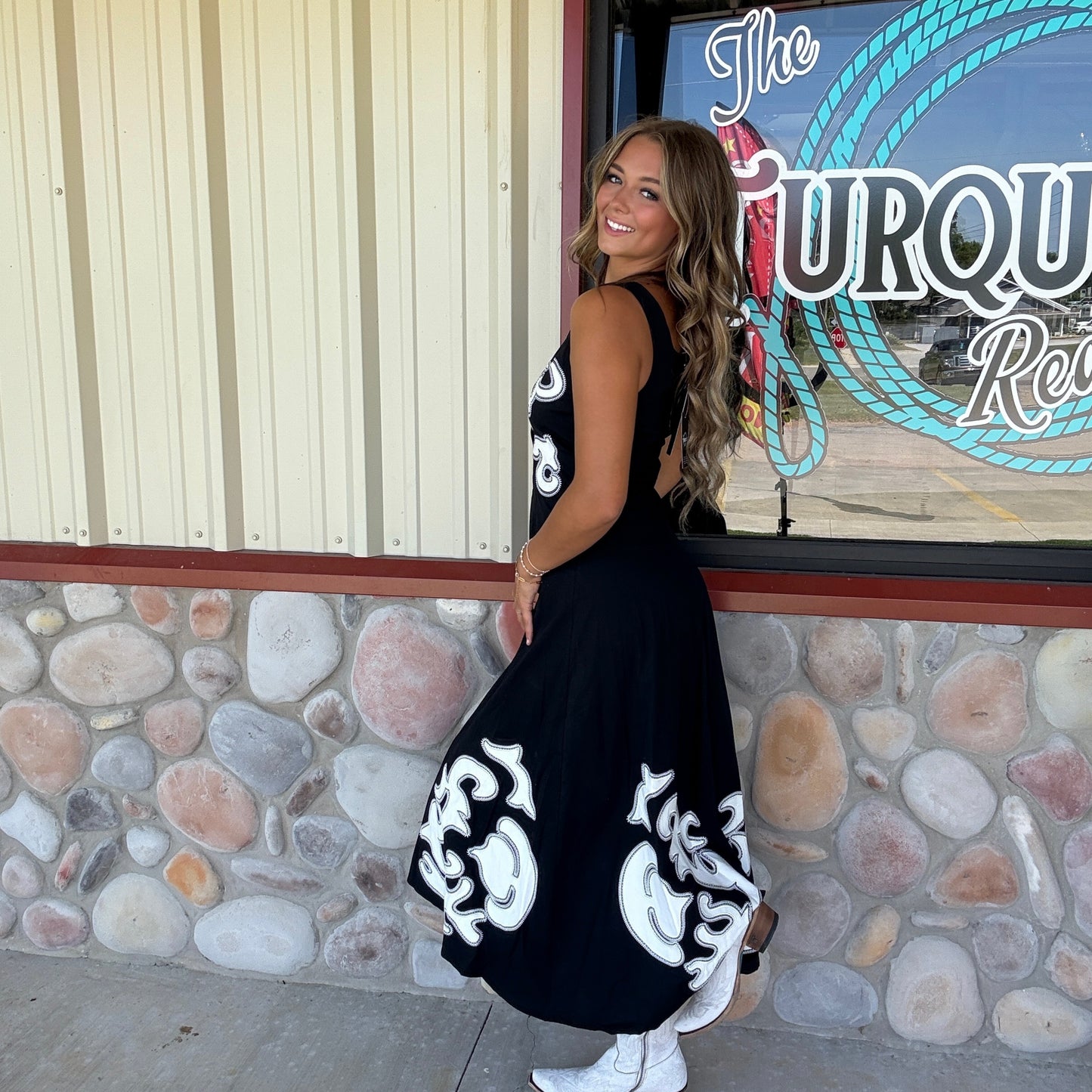 Black Boot Stitch Dress