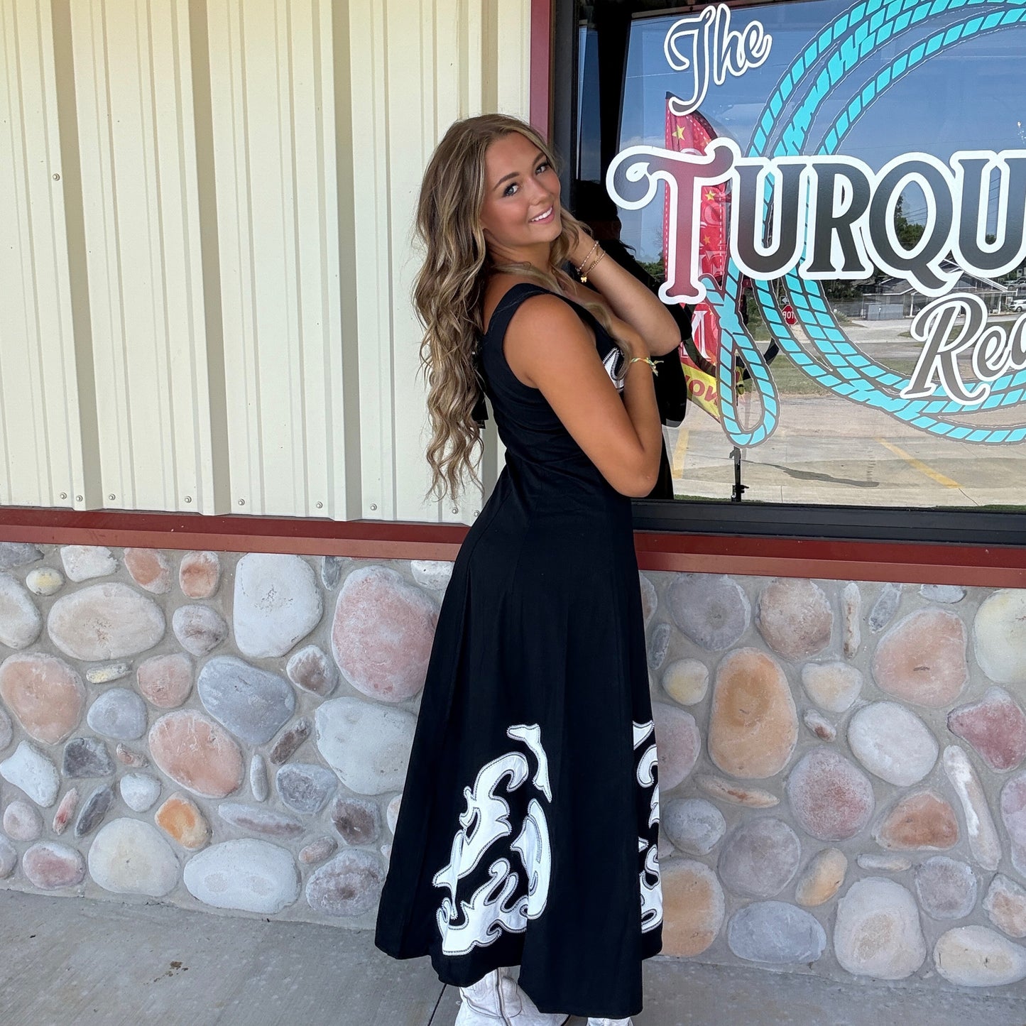 Black Boot Stitch Dress
