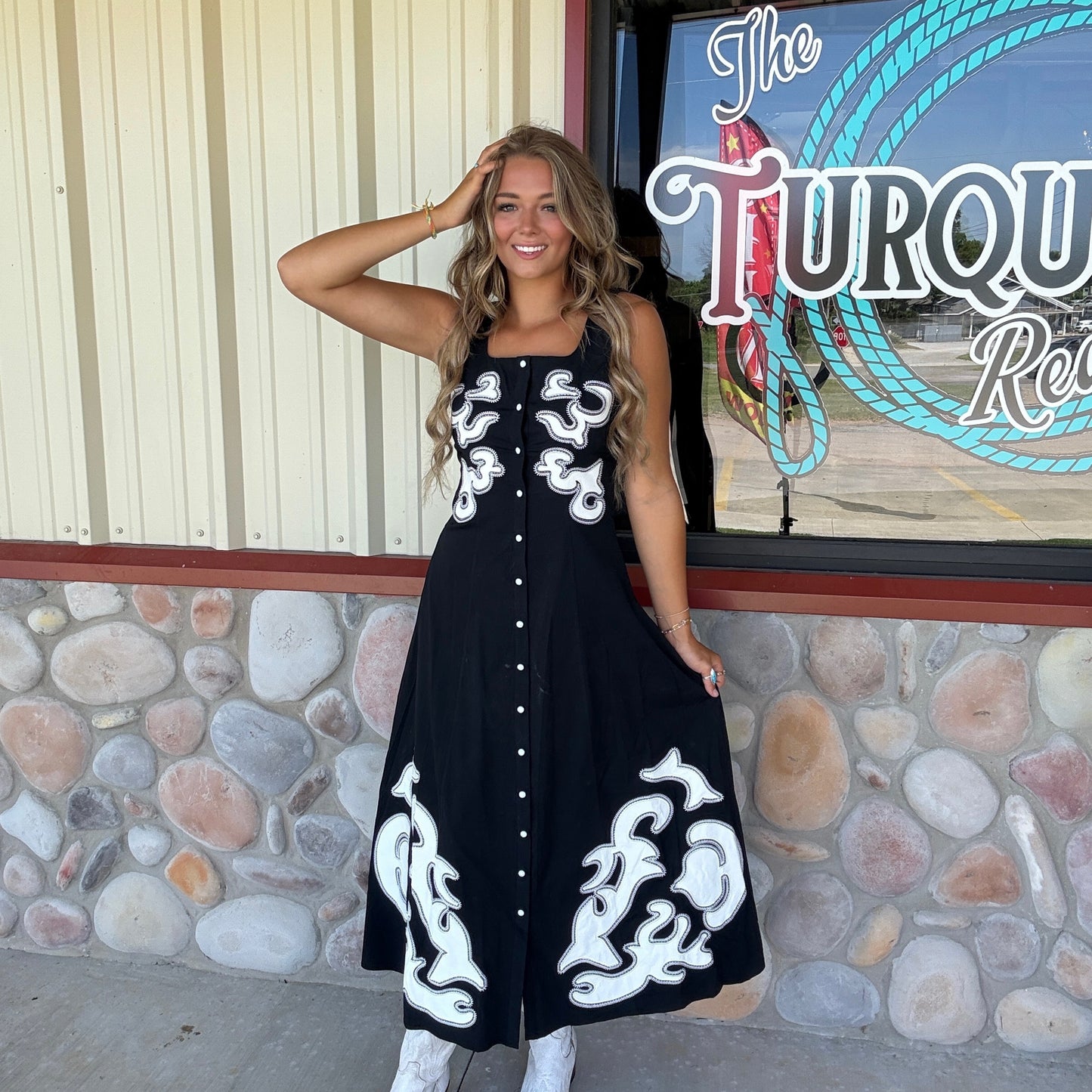 Black Boot Stitch Dress