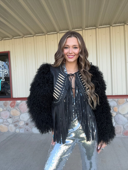 Vegas Woolie Jacket by Double D Ranch - Black