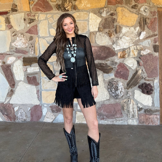 Midnight Outlaw Fringe Jacket