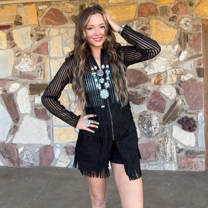 Midnight Outlaw Fringe Jacket