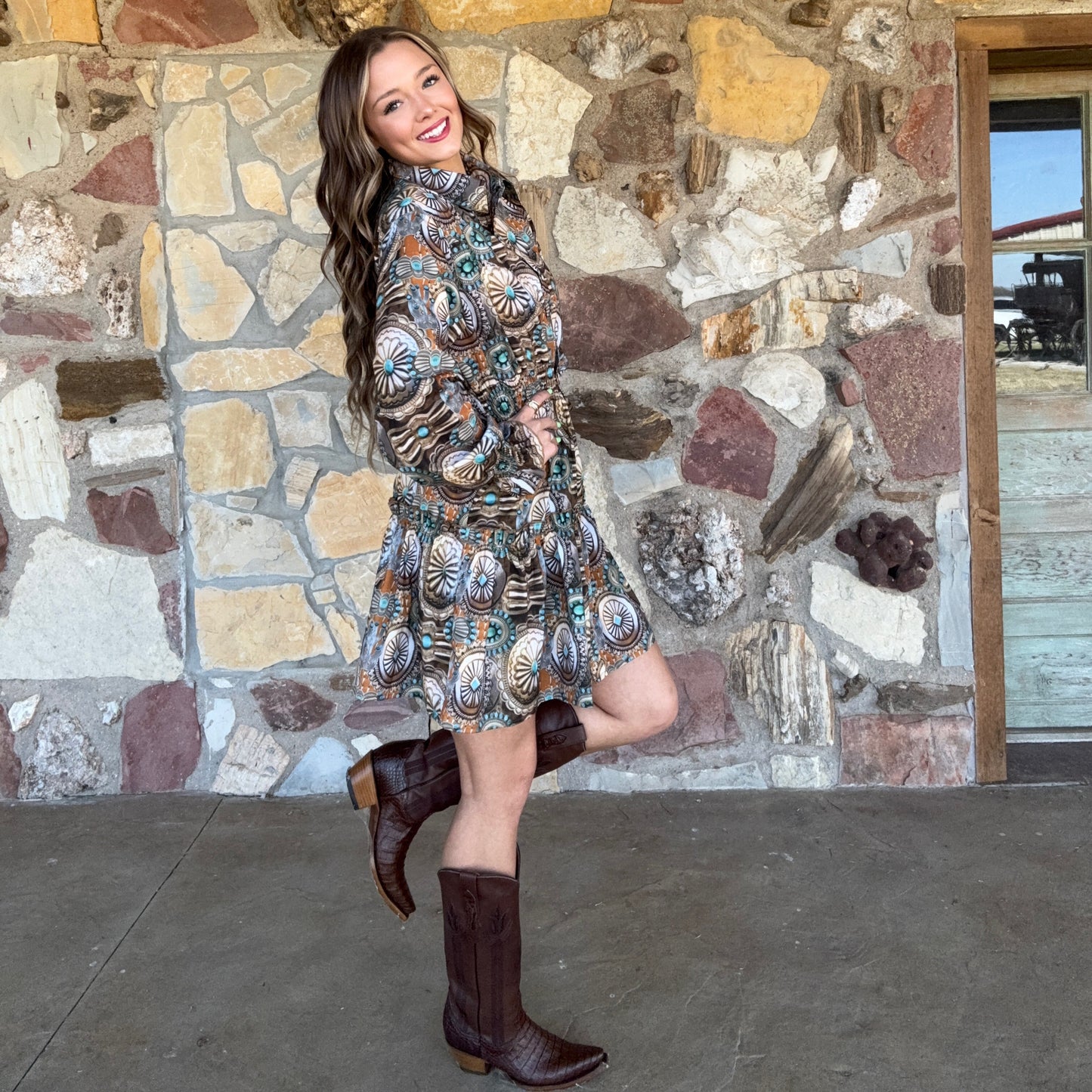 Concho Canyon Ruffle Dress