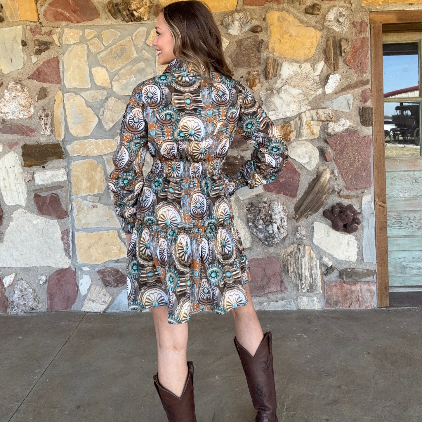 Concho Canyon Ruffle Dress