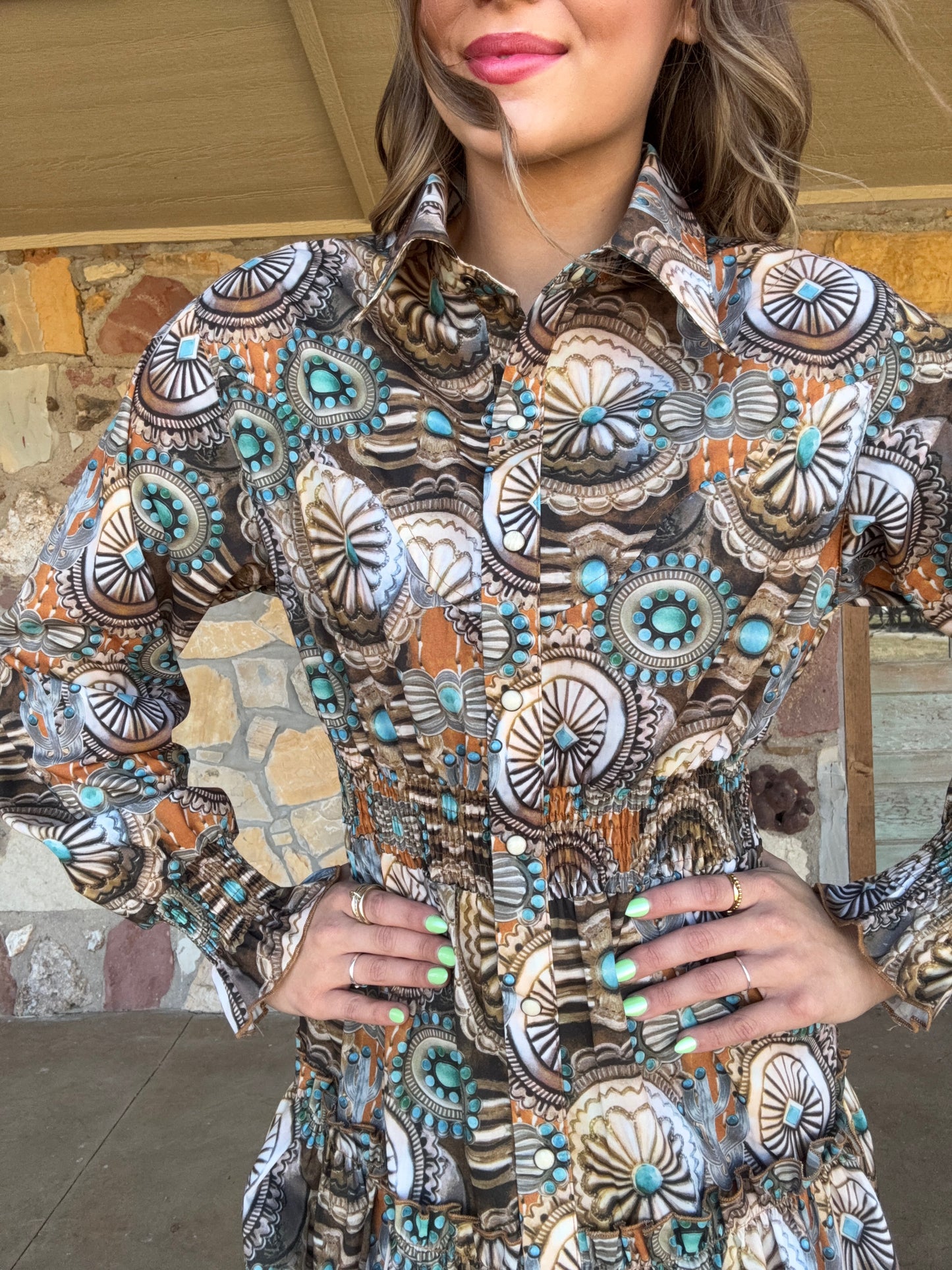 Concho Canyon Ruffle Dress