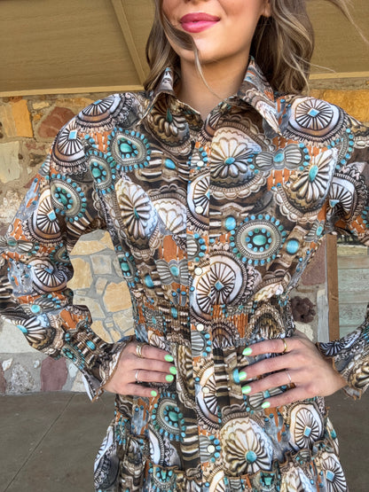 Concho Canyon Ruffle Dress