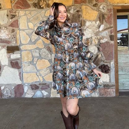 Concho Canyon Ruffle Dress