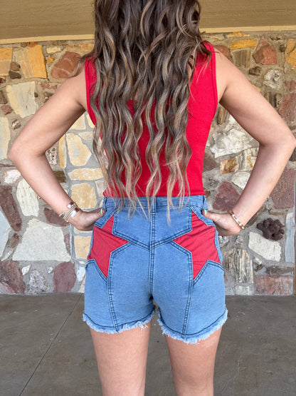 STAR ASSET DENIM SHORTS