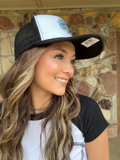 Turquoise Cluster Trucker Hat