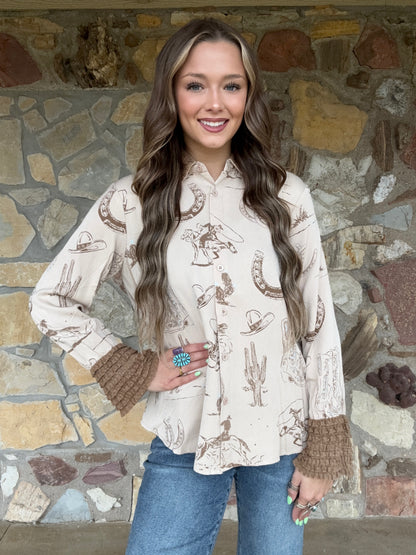 Desert Sketch Western Shirt