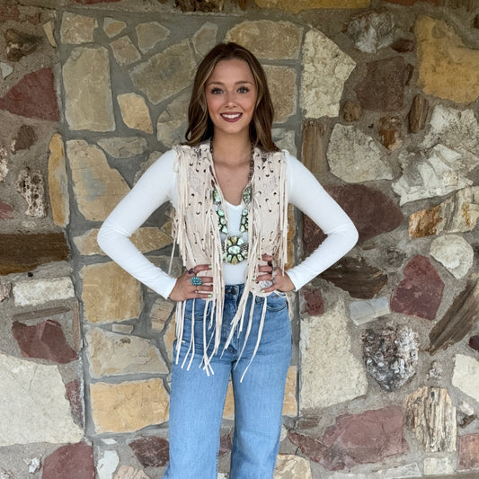 Lonesome Lace Suede Vest