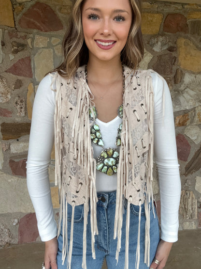 Lonesome Lace Suede Vest