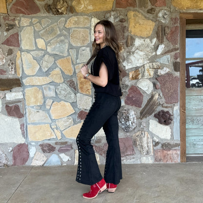 Sundance Suede Lace Flare Pants