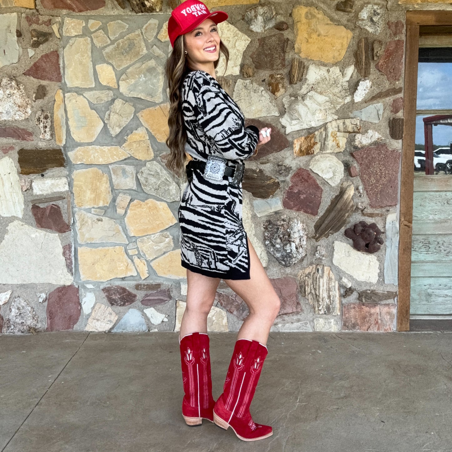 Western Safari Sweater Dress