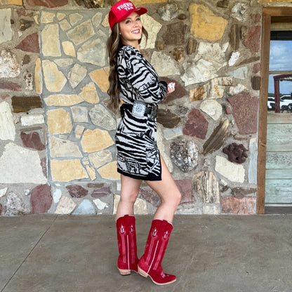 Western Safari Sweater Dress