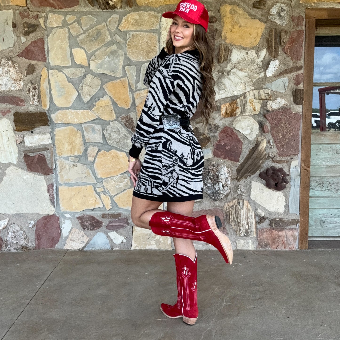 Western Safari Sweater Dress