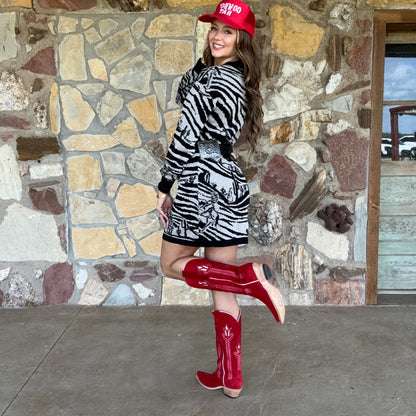 Western Safari Sweater Dress