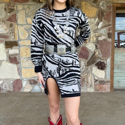 Western Safari Sweater Dress