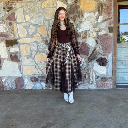 The Iris Maxi Skirt: Brown