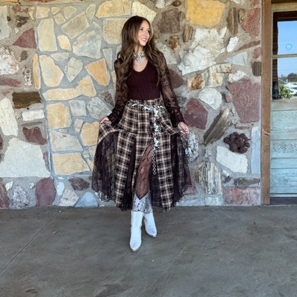 The Iris Maxi Skirt: Brown