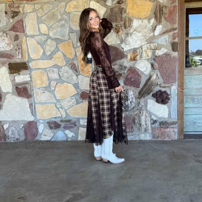 The Iris Maxi Skirt: Brown