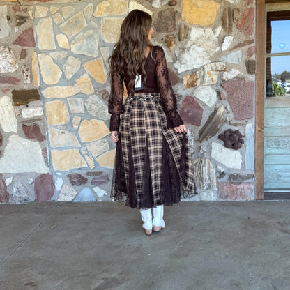 The Iris Maxi Skirt: Brown