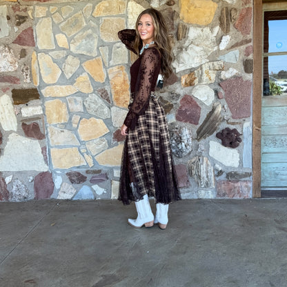 The Iris Maxi Skirt: Brown