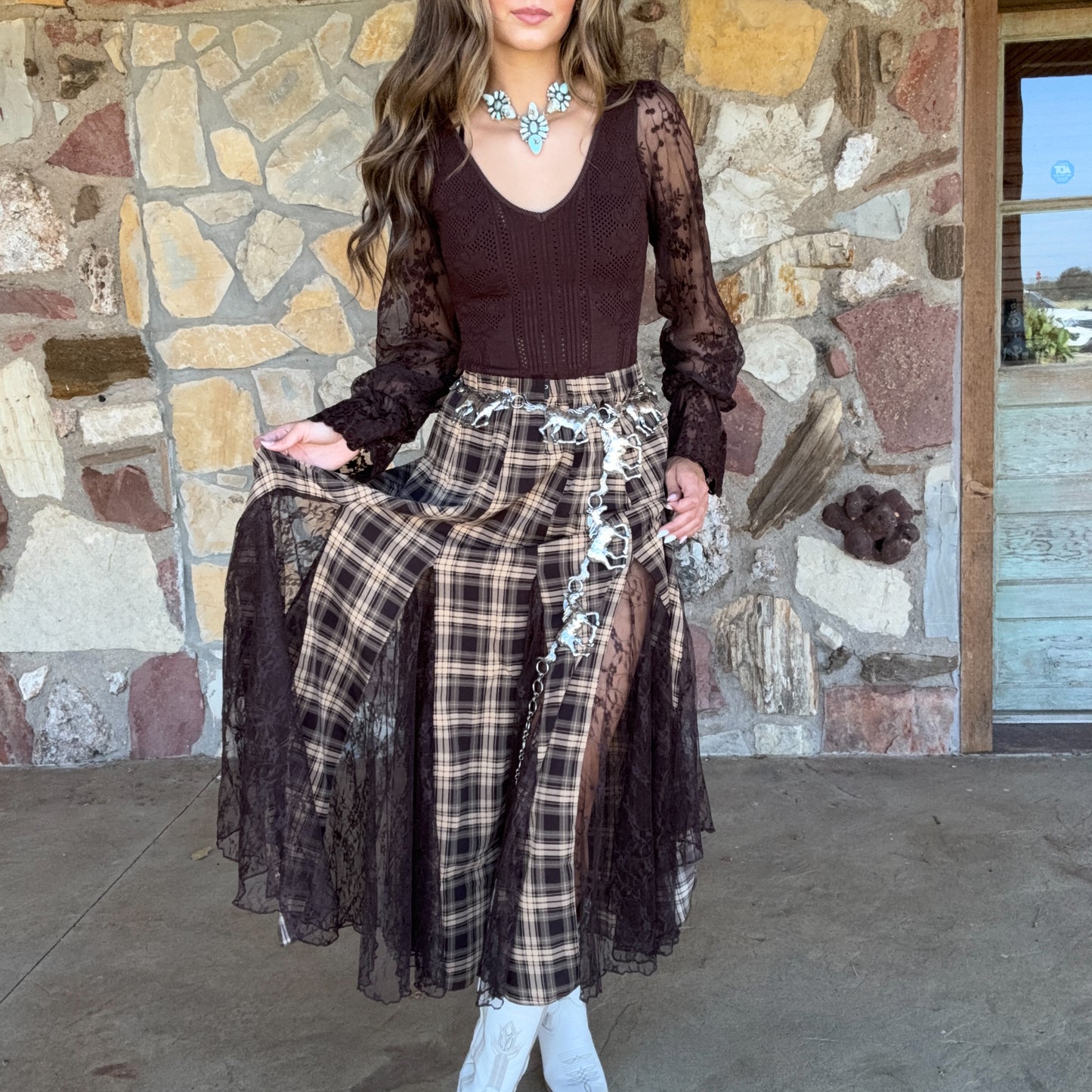 The Iris Maxi Skirt: Brown