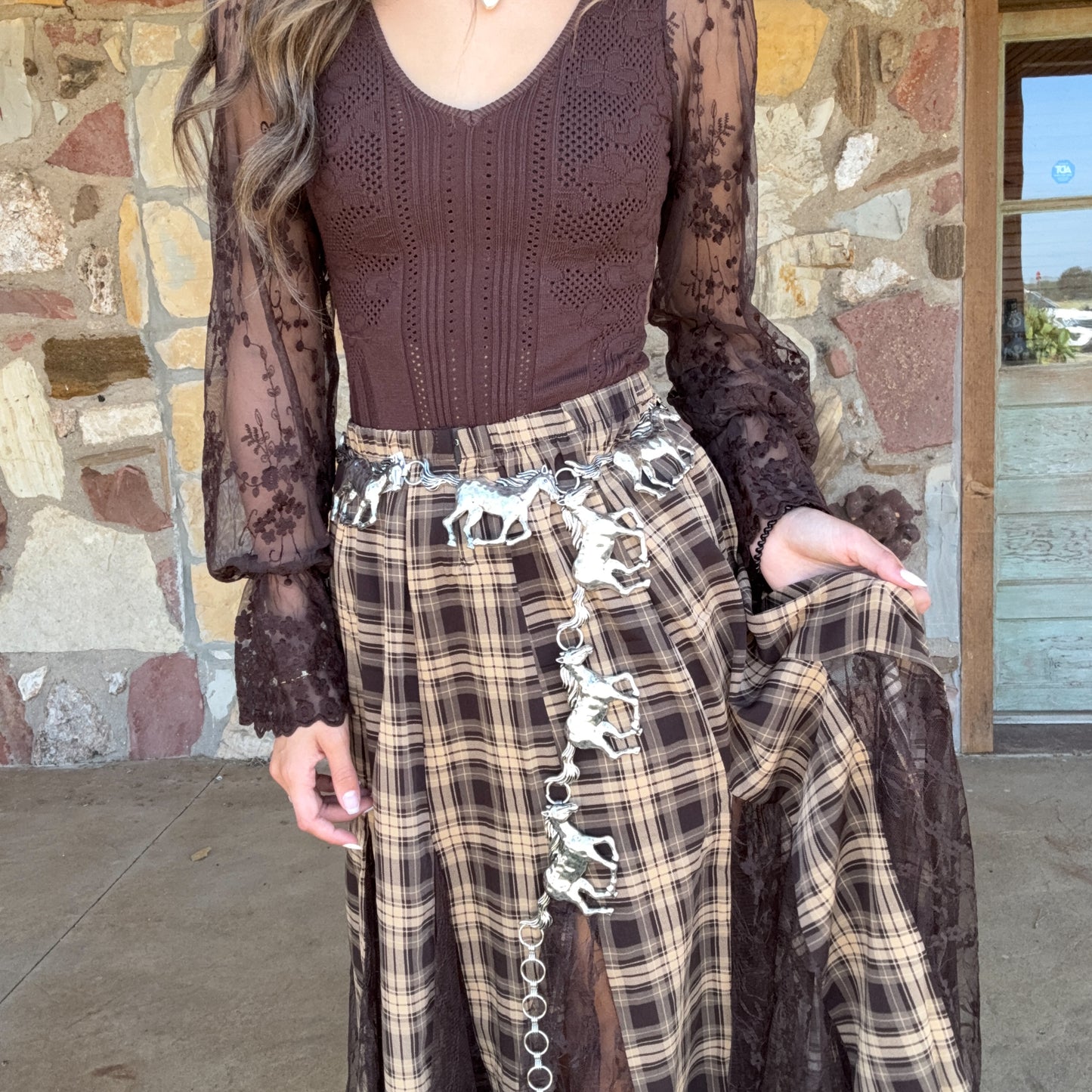 The Iris Maxi Skirt: Brown