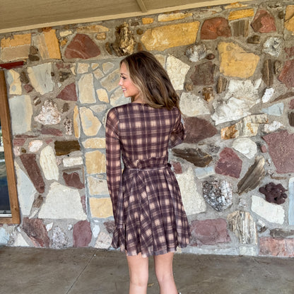 The Lola Plaid Dress : Brown