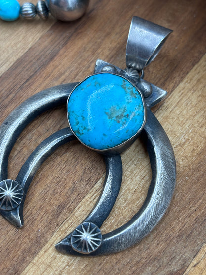 Turquoise Naja Pendant Chimney Butte, Santo Domingo Pueblo