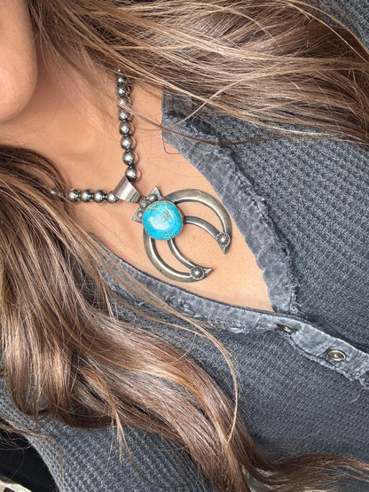 Turquoise Naja Pendant Chimney Butte, Santo Domingo Pueblo