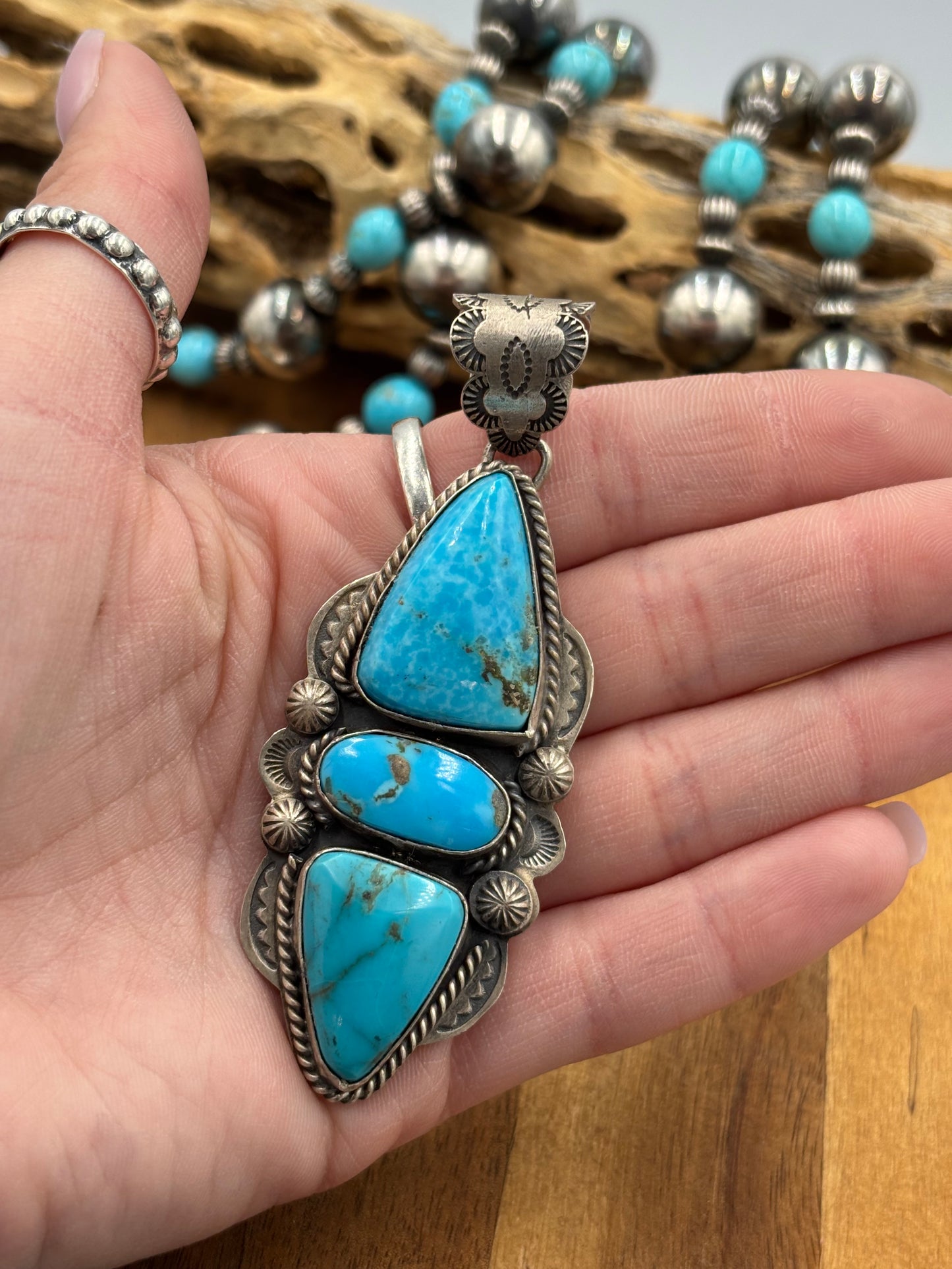Turquoise Pendant by Boyd Ashley, Navajo