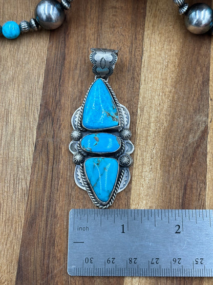 Turquoise Pendant by Boyd Ashley, Navajo