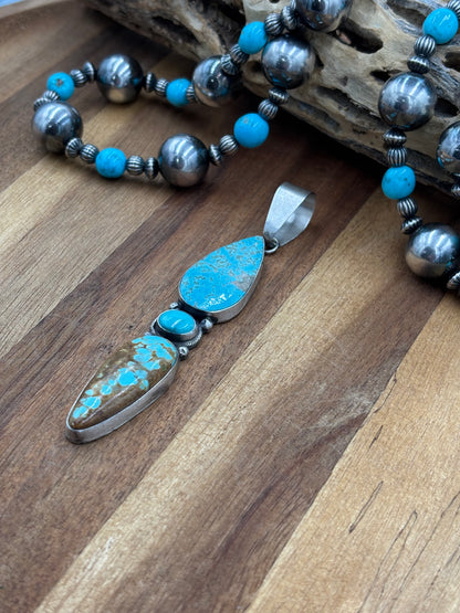 Three Stone Turquoise Pendant "A"