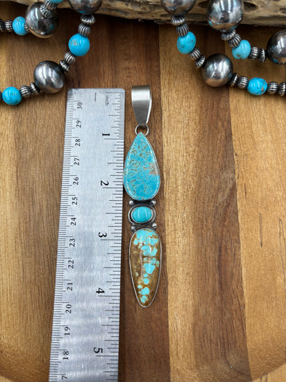 Three Stone Turquoise Pendant "A"