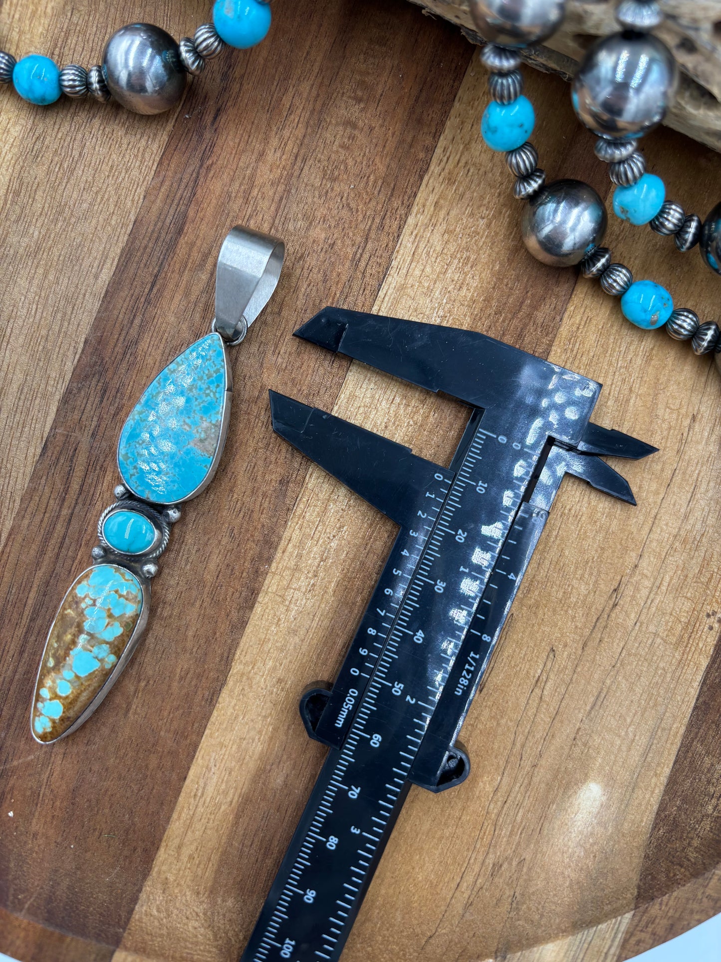 Three Stone Turquoise Pendant "A"