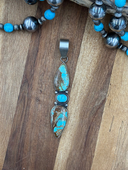 Three Stone Turquoise Pendant "B"