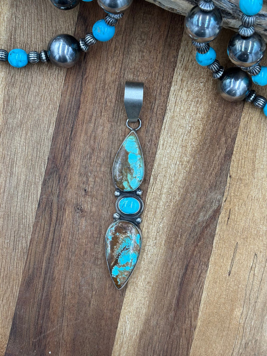 Three Stone Turquoise Pendant "B"