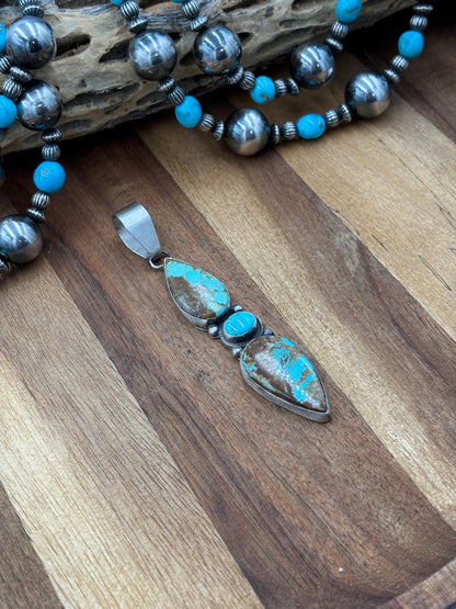 Three Stone Turquoise Pendant "B"