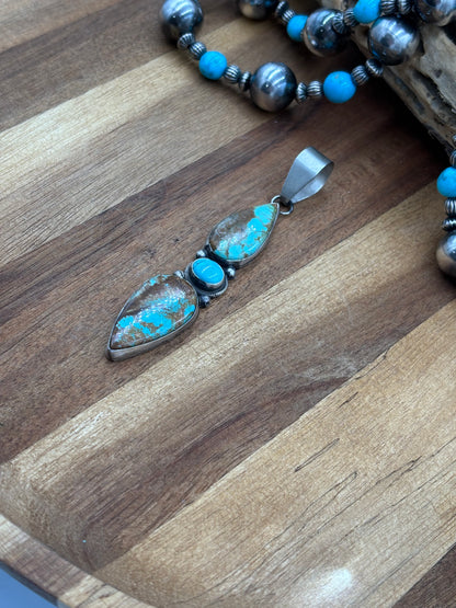 Three Stone Turquoise Pendant "B"