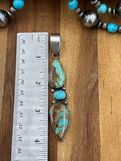 Three Stone Turquoise Pendant "B"
