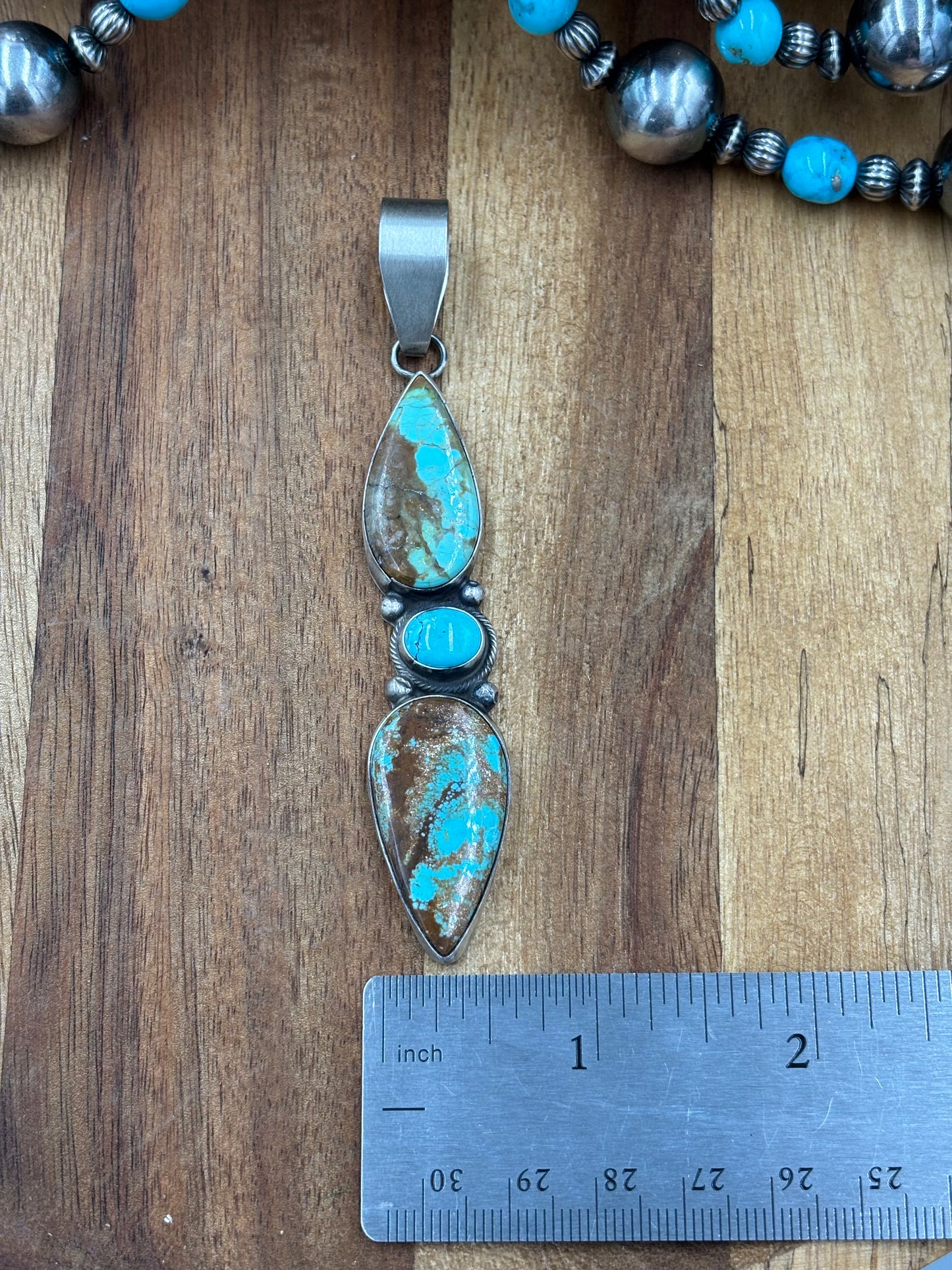 Three Stone Turquoise Pendant "B"