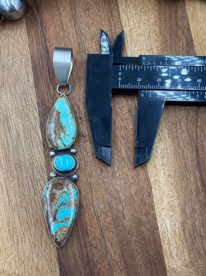 Three Stone Turquoise Pendant "B"