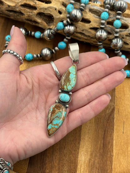 Three Stone Turquoise Pendant "B"